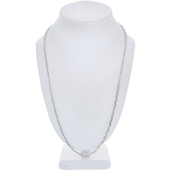 Vintage Italy Sterling Silver 925 Oval Link Chain Necklace 24" - Picture 1 of 4